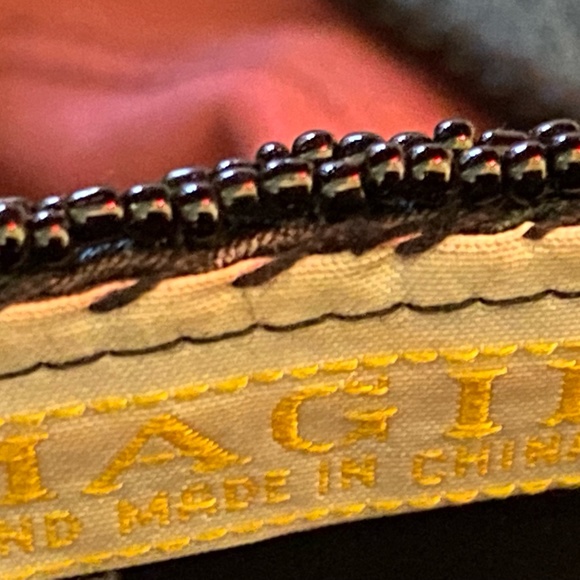 Magid Beaded Black and Gold Evening Bag with Beaded Tassel - Picture 5 of 15